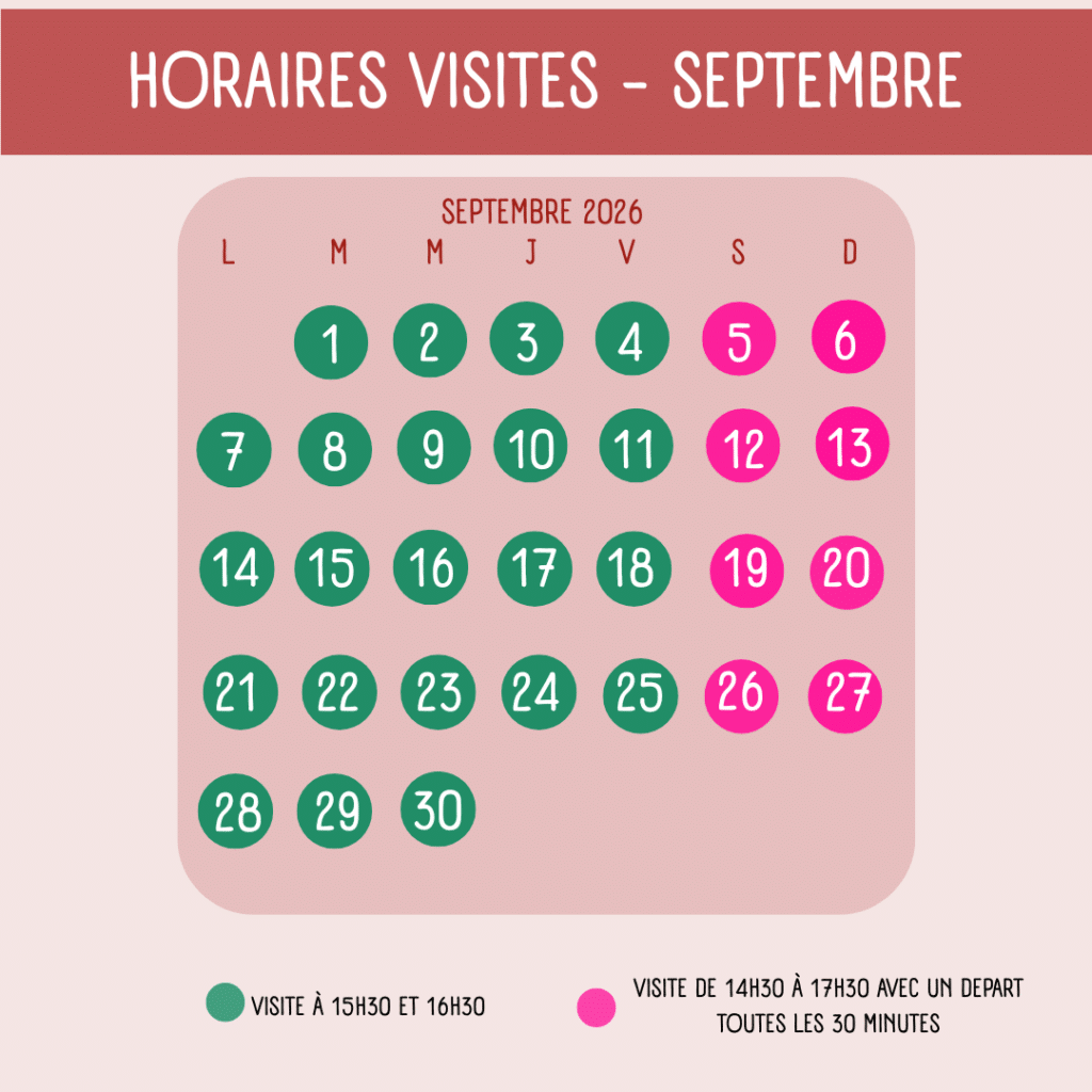 horaires visites septembre